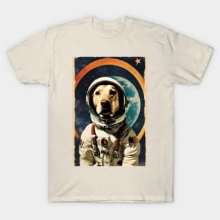 Astronaut Labrador Dog in Space Vintage Collage Surreal Art T-Shirt